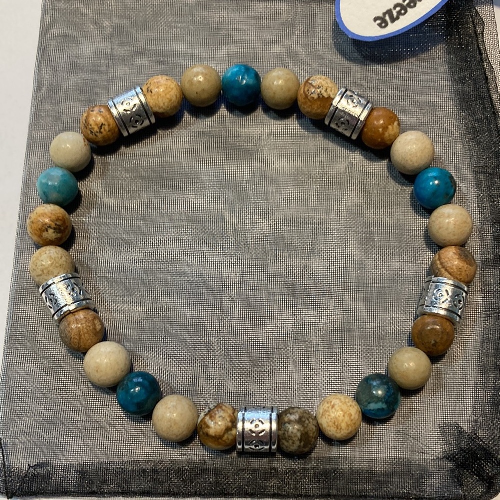 Natural Stone Men’s Stack Bracelet Set - Picture 2 of 7